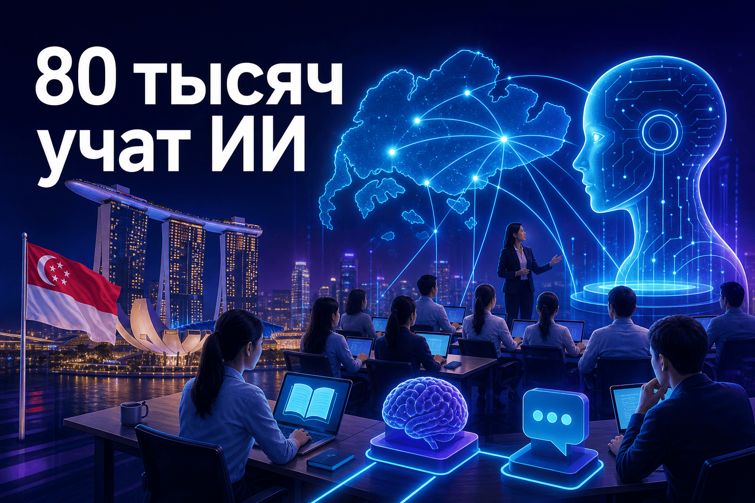 ИИ для бизнеса: чему учит план Сингапура на 80 тысяч сотрудников